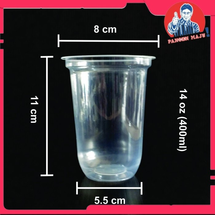 Sablon Cup Plastik OVAL 12 Oz / 14 Oz (7gr) /16 Oz (8gr) / Cup Minuman / Gelas