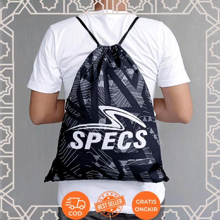 Tas Serut Gymsack Olahraga Pria & Wanita Specs Woodie Black Grey Edition - -, -