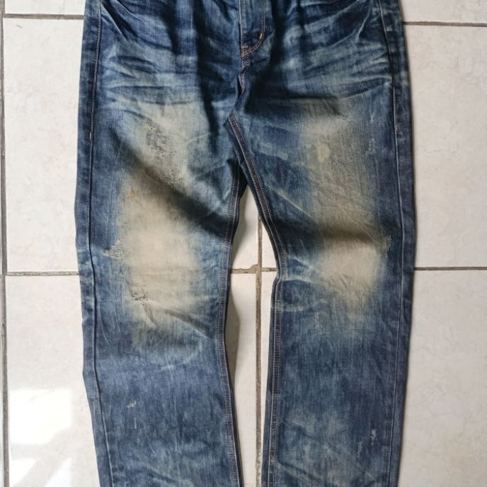 celana blue jeans fadding outfit skenamu