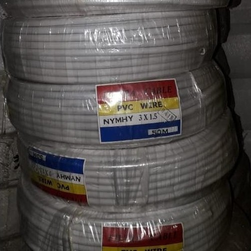 Filtra Audio Kabel Hyo 3X1.5 Sqmm 50M Putih( Kabel Serabut Nymhy 3X1,5 3X1.5Mm 3X1,5Mm )
