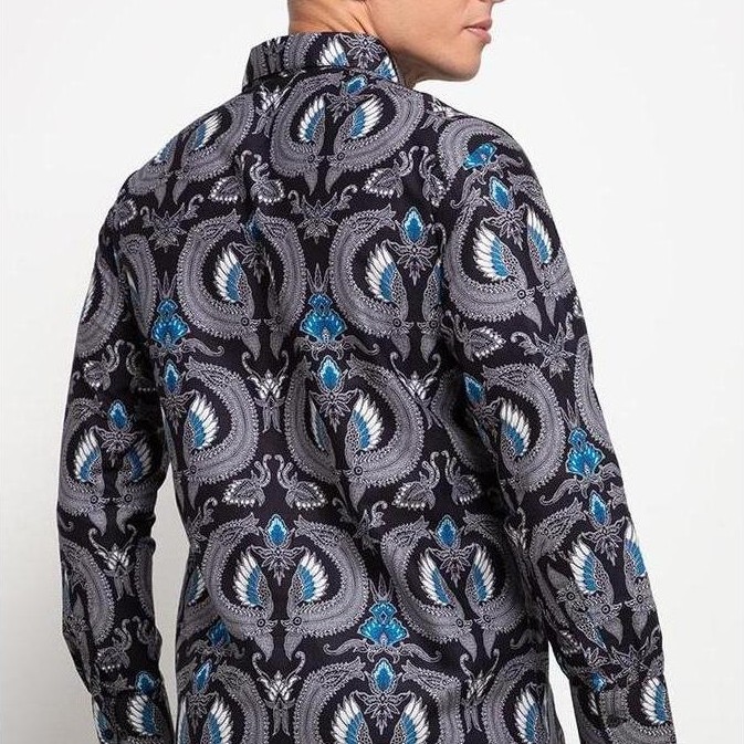 NEW ARJUNA WEDA KEMEJA BATIK PRIA MOTIF SAYAP - BODY FIT | BAHAN KATUN | LENGAN PANJANG | KANTONG DE