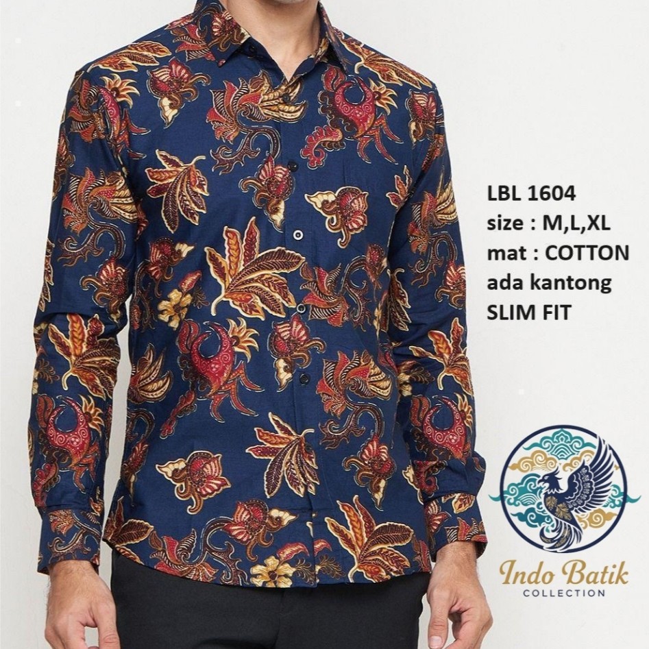 Kemeja Batik Pria SlimFit Luigi Batani - LBL 1604 Lengan Panjang