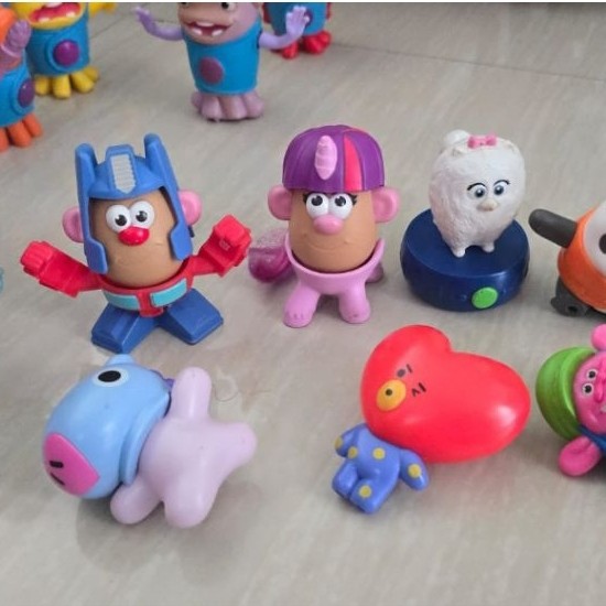Preloved Figure MCD Dreamworks Trolls - Potato Headset - Monchichi - Mr Men + Little Miss - Happy Me