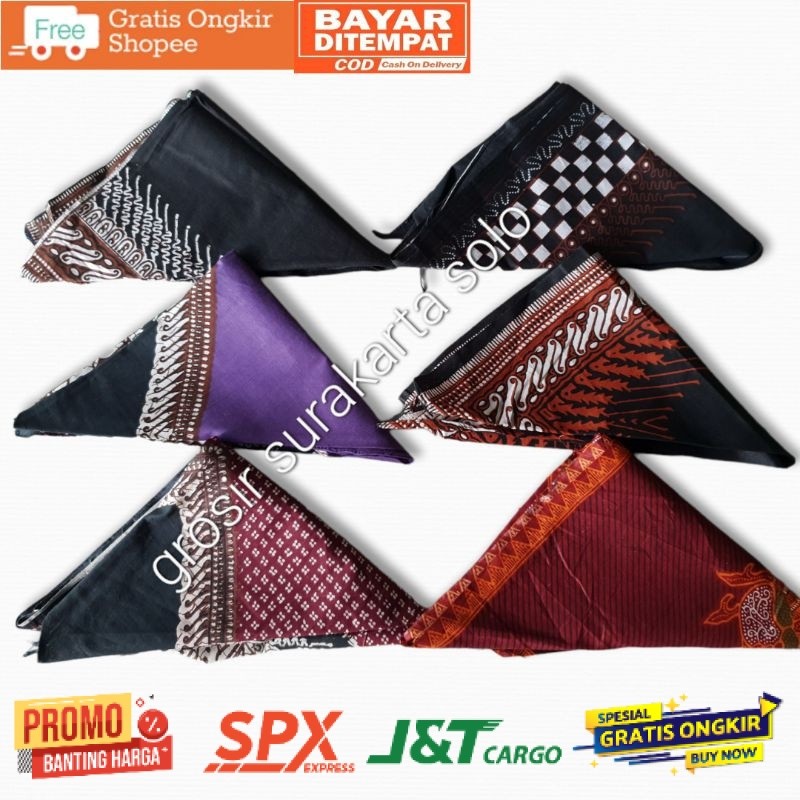 Udeng Jawa Segitiga / Iket Kepala Batik / Ikat Segitiga / Udeng Jaranan / Iket Batik Segitiga [SF] A