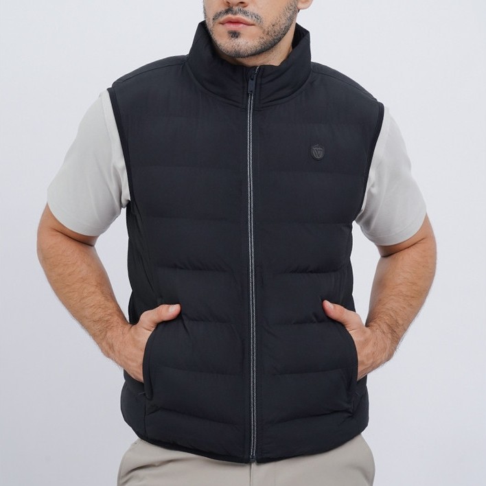 WOOD Water Repellent Quilted Vest 2-VSIOTD126E076 BLACK