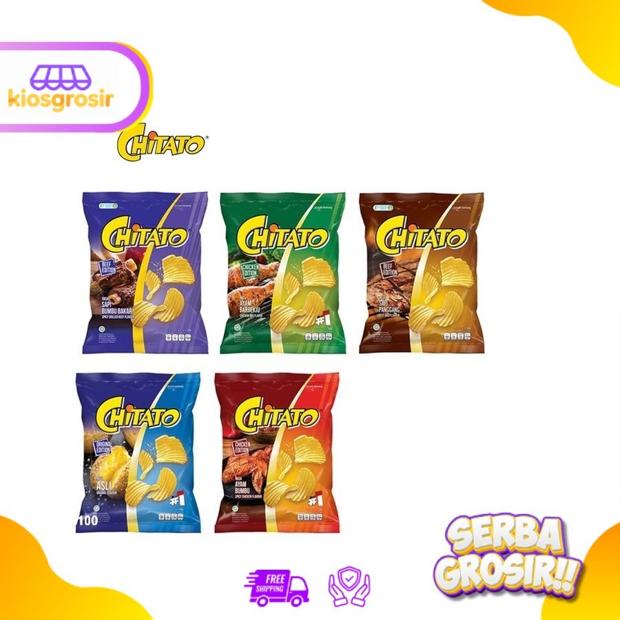 KIOSGROSIR Chitato Snacks Sapi Panggang - Ayam BBQ - Original - Ayam Bumbu - Sapi Bakar 68 gr
