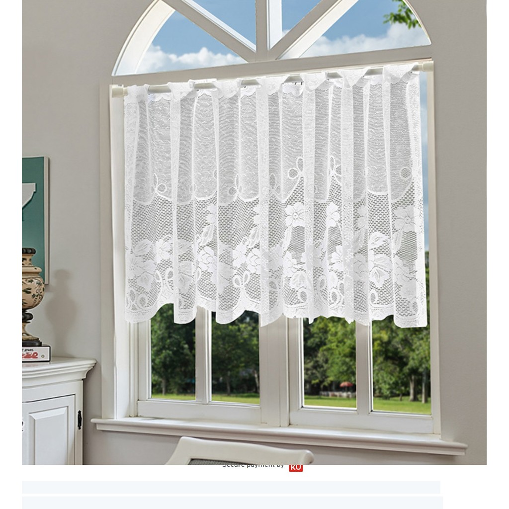 Vitrase Poni Gorden Curtain Polyester Renda 147x45cm Vitrage Tirai Jendela Pintu