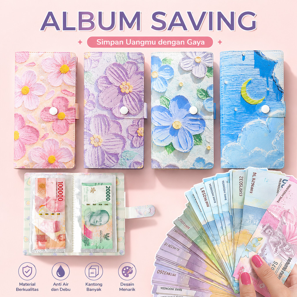 Dompet Disiplin Mini 100 Slot Binder Uang Kertas Pengatur Keuangan Bulanan Dompet Tabungan Saving Ch
