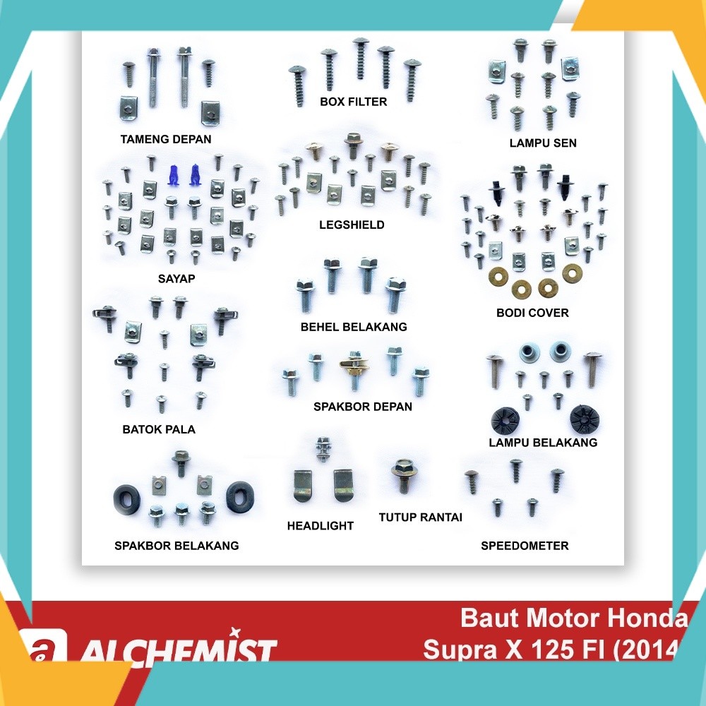 Original  Baut Supra X 125 FI Full Set / Baud Honda Supra X 125 FI Full set Full Body PRJ BISA COD T