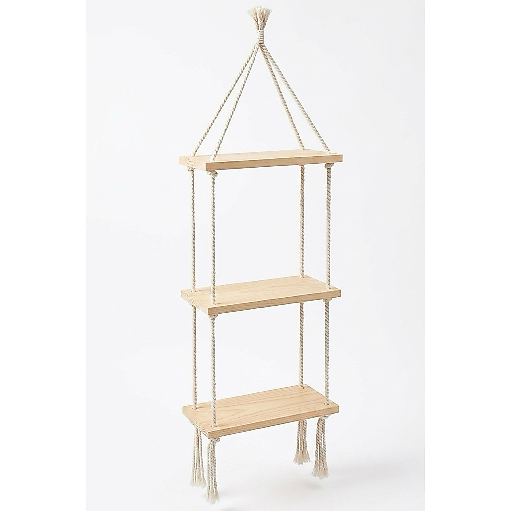 (Preloved) RAK KAYU GANTUNG ESTETIK RAK SUDUT KAMAR