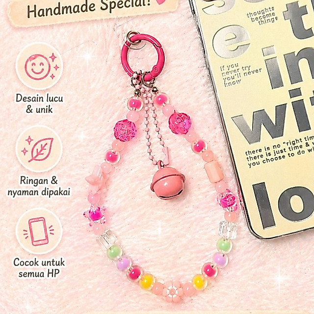 PS-9P Phone Strap / Mainan Hp / Phone Charm / Gantungan Hp Custom - Pink Series 1