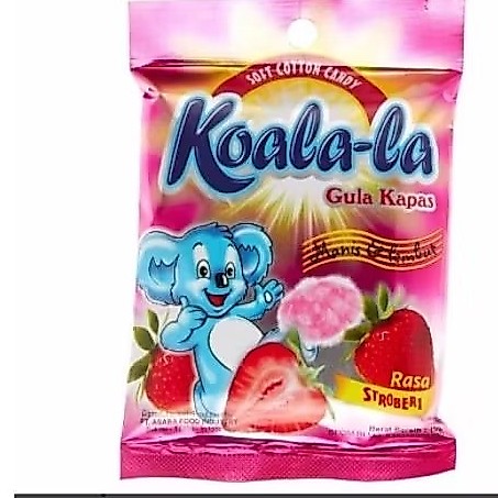 KOALA-LA PERMEN KAPAS GULA RASA STRAWBERRY 10 GRAM