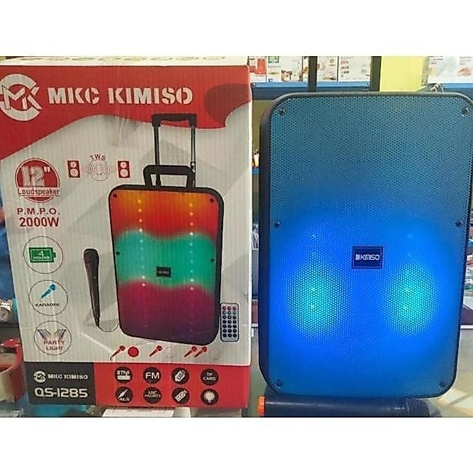 XARIELTA SPEAKER 12inch KIMISO QS-1285 LED PLUS MIC WIRELESS