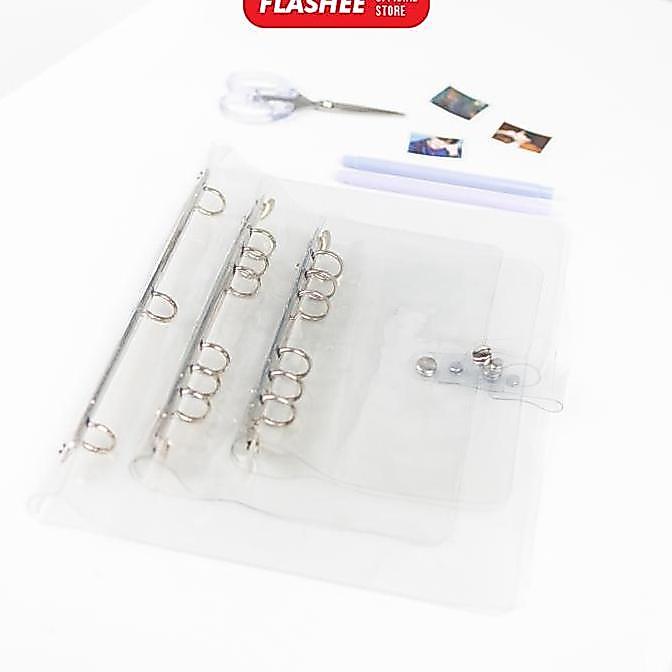 Flashee Binder PC Kpop Cello Binder Transparan A4 3 ring A5 6 ring A6 6 ring untuk Binder Plastik Ph
