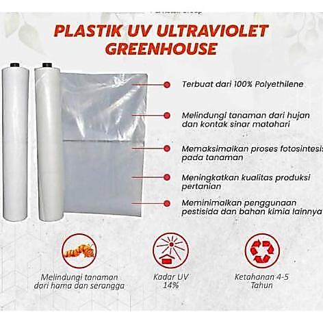 ELVERO STORE - Plastik UV Lebar 6 Meter 14% Tebal 200 Micron (Greenhouse)