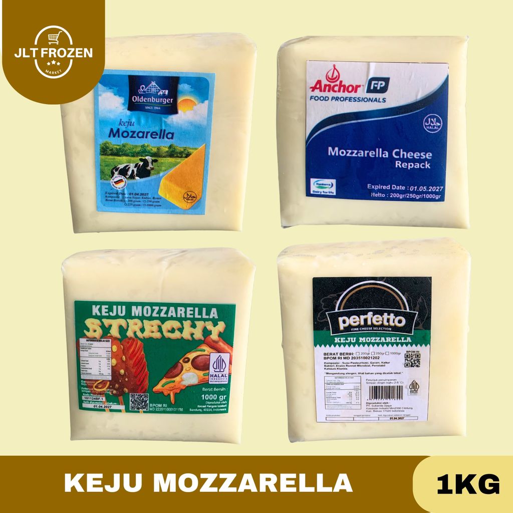 Keju Mozzarella 1kg / Mozzarella Cheese 1kg / Mozzarella Block / Perfetto Mozzarella / Oldenburger M