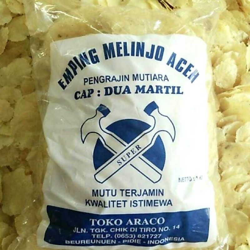 EMPING MELINJO ACEH MENTAH 1 KG SUPER QUALITY TIPIS  / EMPING BEUREUNUEN ASLI EMPING ACEH