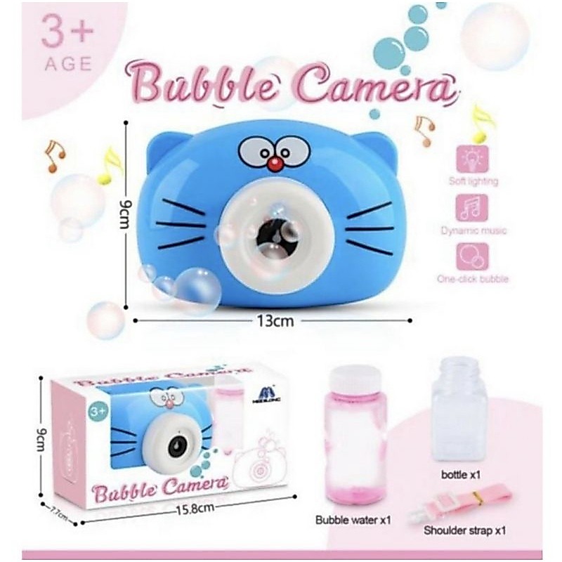 Bubble camera Doraemon Mainan anak gelembung kamera LED dan musik
