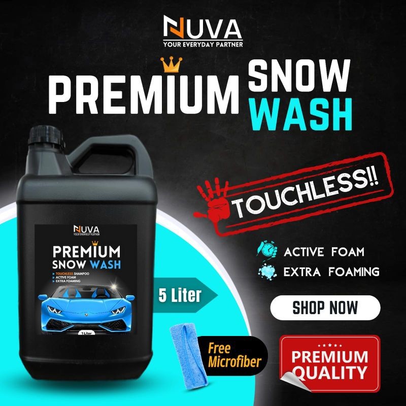 (READY) NUVA - 5 Liter Premium Snow Wash Touchless Shampo Mobil Motor Touchless