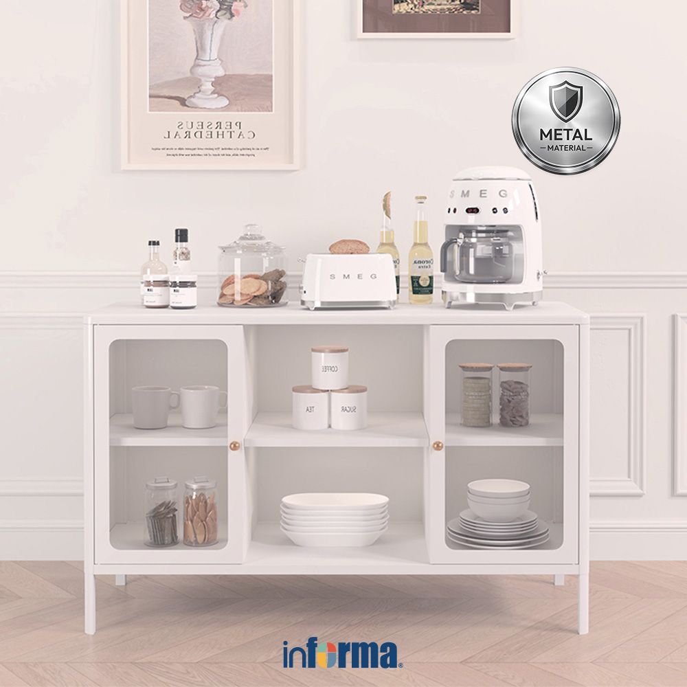 Informa Lanvin Kabinet 2 Pintu - Putih Lemari Kabinet Serbaguna Cabinet Penyimpanan Indoor Furniture