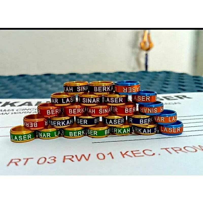 Ring burung merpati tipe laser slim mk.(mata.kucing). Ring.burung custom ring burung.dara ring burun