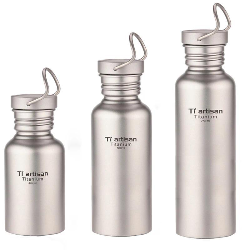 Tiartisan Titanium Sports Bottle with Titanium Lid Outdoor Camping  Water Bottle Cup Mug Tableware 4
