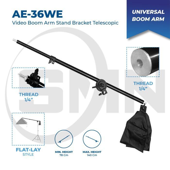 BOOM ARM STAND SOFTBOX Extension Arm AE 36WE Softbox dan Reflector Stand Boom Arm Stand Bar - Not Sp