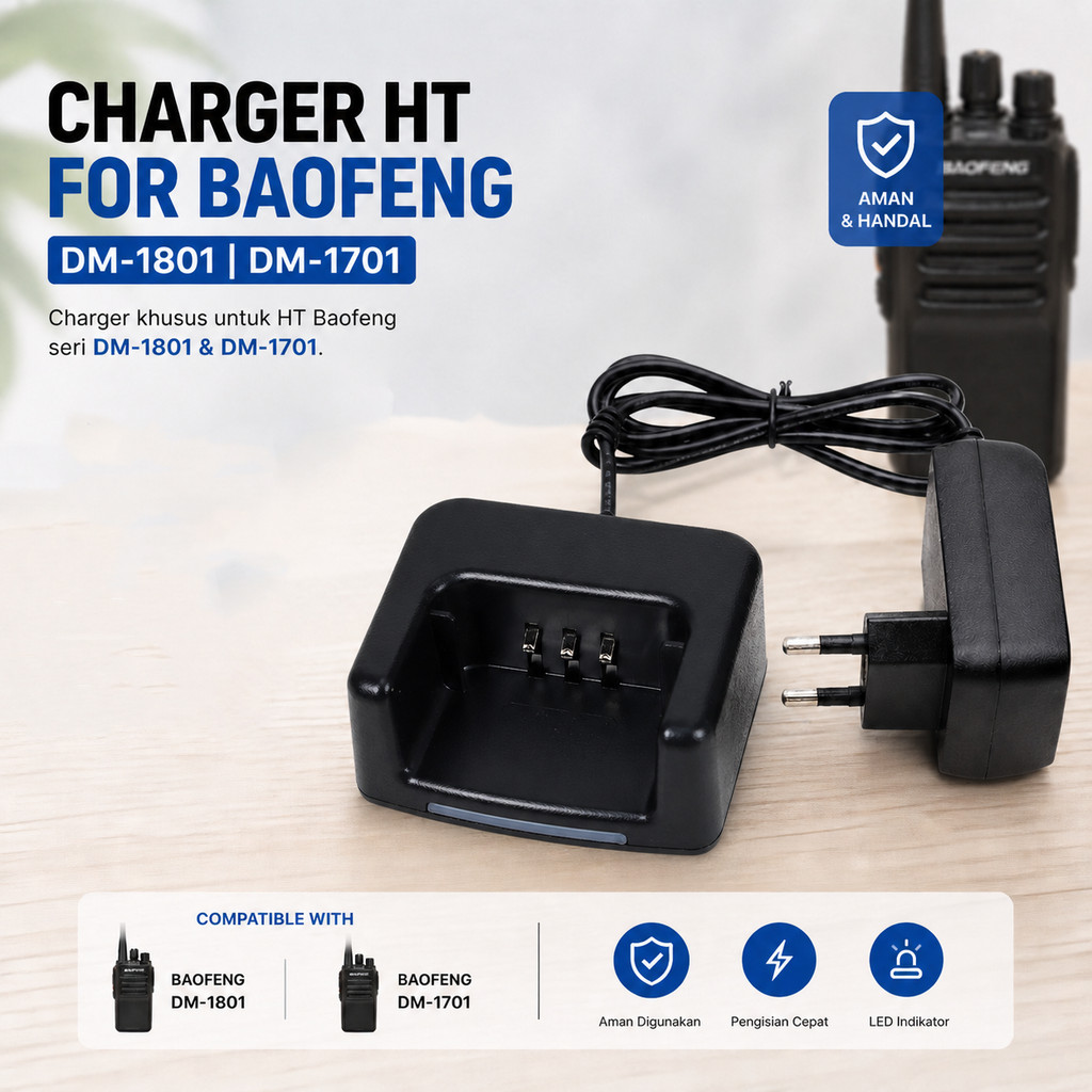 Baofeng Charger Baterai HT Walkie Talkie for Baofeng DM-1801 DM-1701 - DM-8