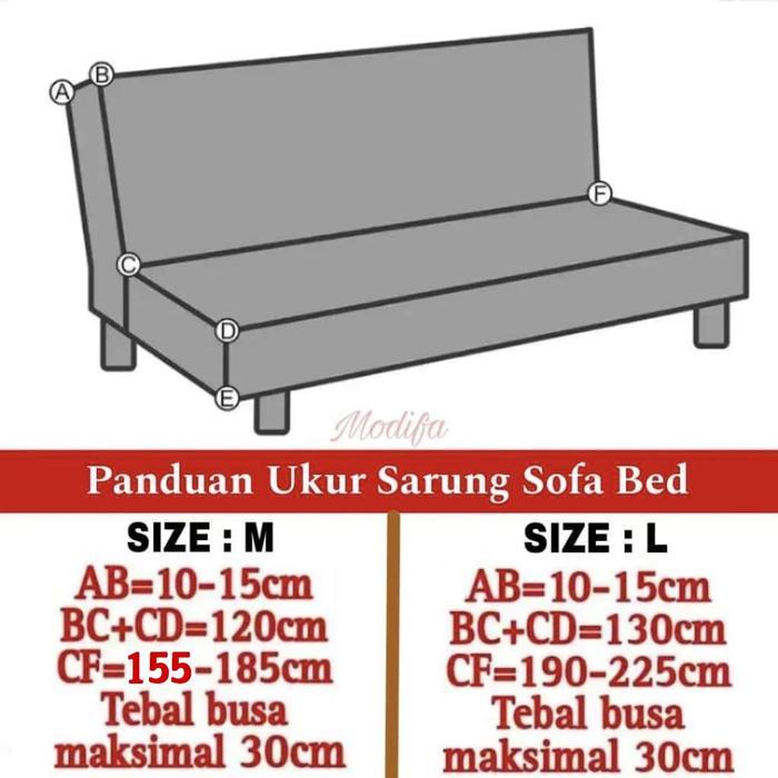 Promo Sarung sofa bed polos INFORMA,GOTHAM,OKLAND,IVARO elastis size: M & L / Cover SOFA BED stretch
