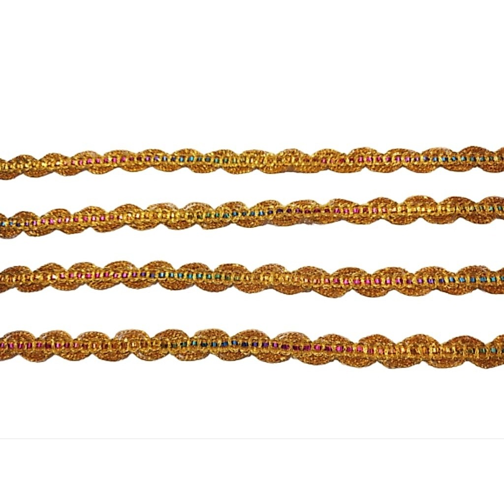 Renda mas 2625 / renda emas / renda lebar 1 cm / renda zigzag / renda isi +/- 15 meter / renda kecil