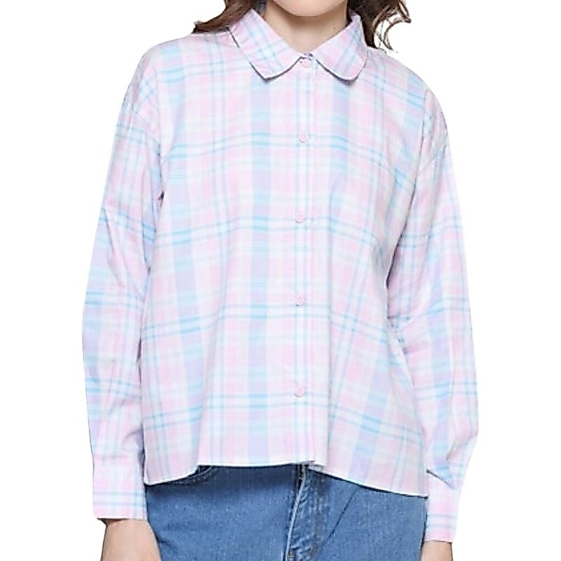 Kemeja Wanita Nev*d* Original Woven Boxy Check Lengan Panjang