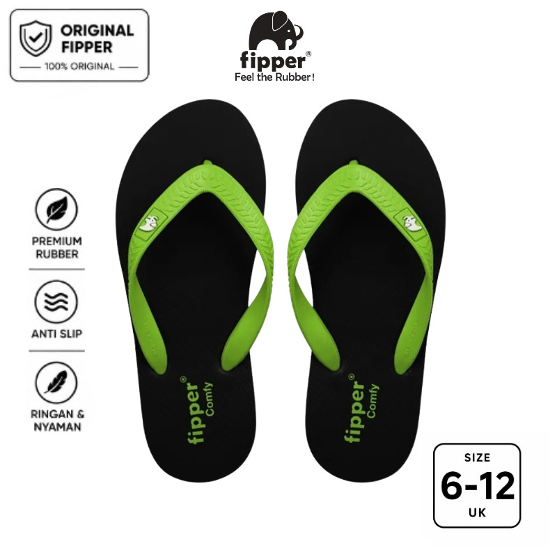 Fipper - Comfy Black / Green Apple