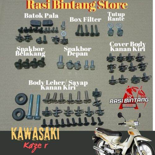 Baut Fullset Body Kawasaki Kaze R 2002 Baut Kawasaki Kaze R Baut Full Set Body Kaze R Baut Kaze R 20