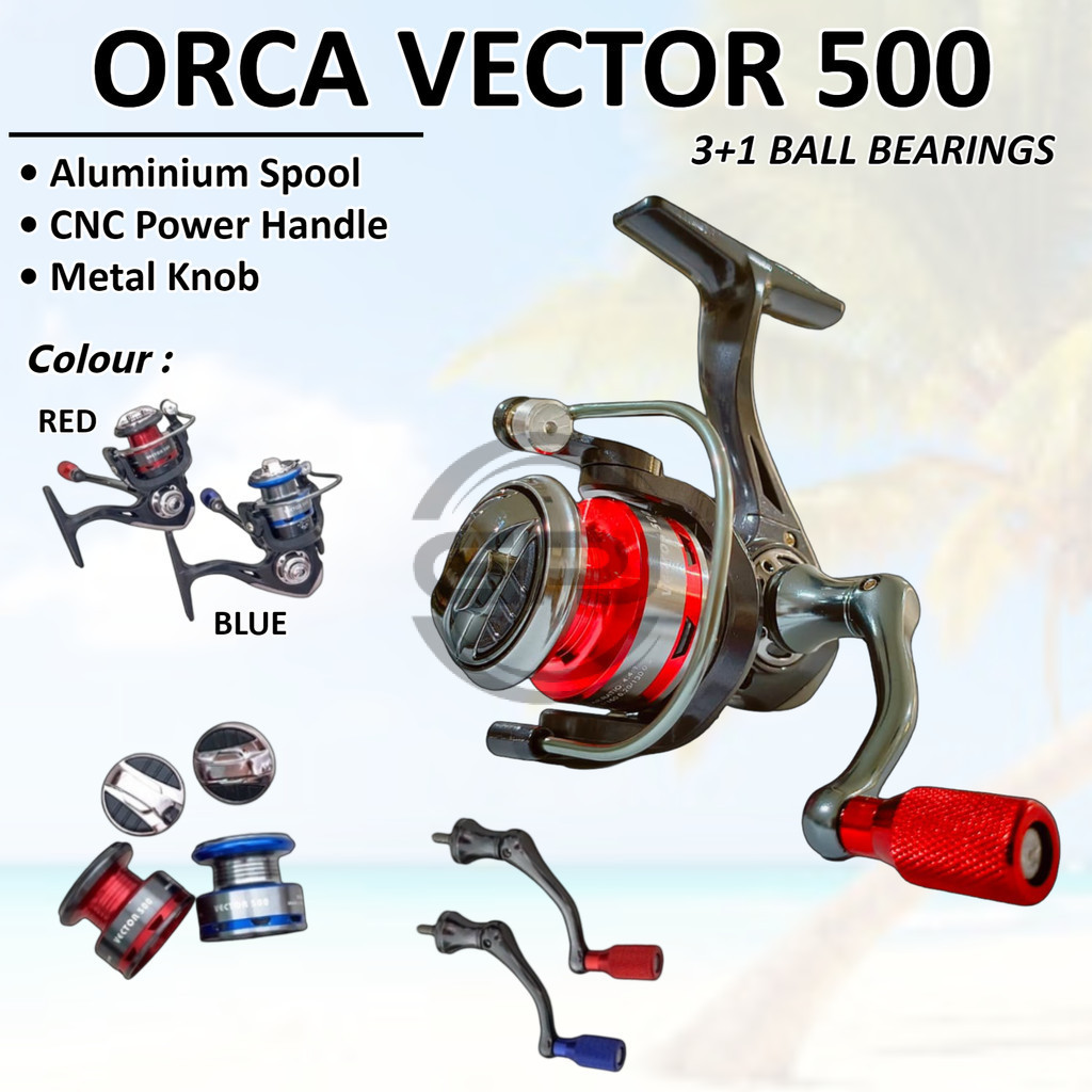 Reel Spinning Orca Vector 500 Gulungan Mini Power Handle Aluminium Spool Ultralight RinganKuat