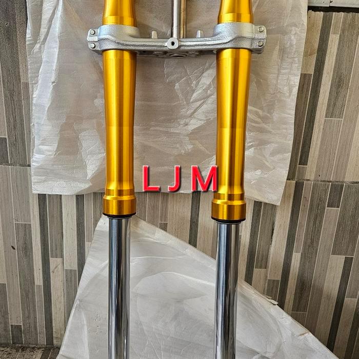 Front Fork / Shockbreaker Depan Up Side Down / USD Set Segitiga Atas Bawah Kawasaki KLX 150 BF Ori S