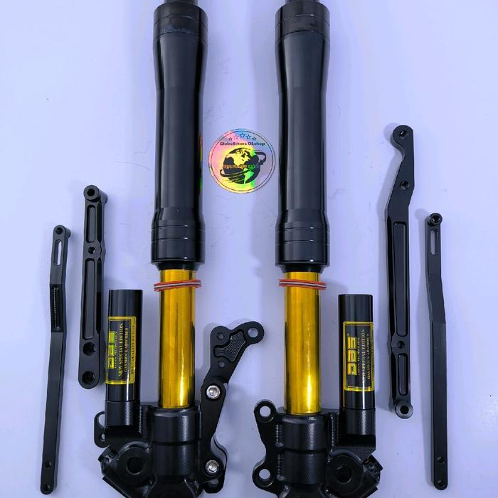 DBS Shock Upsidedown CNC Edition-708 untuk Motor PCX 160 New Skok Depan Gold & Red Harga Grosir Term