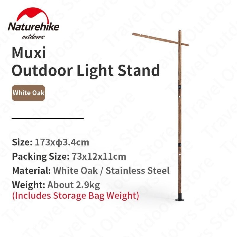 TIANG LAMPU CAMPING NATUREHIKE NH21PJ001 OUTDOOR WOOD LIGHT STAND