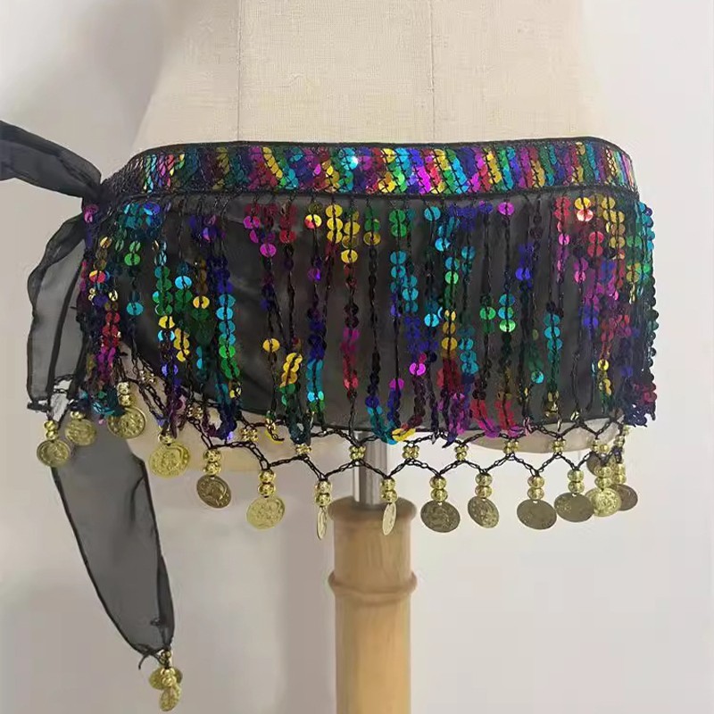 RF - Sabuk Tari Perut Belly Dance Coin Rumbai Payet Selendang Hip Scarf Gemerlap Ikat Pinggang Belly