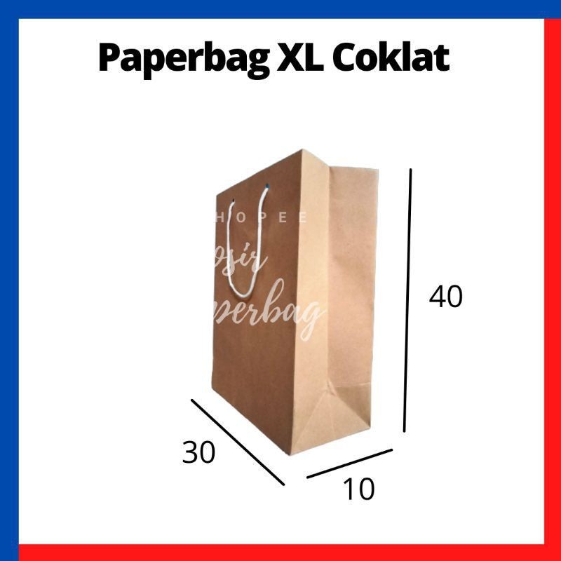 Paper Bag Kertas Motif Coklat Polos Ukuran Jumbo