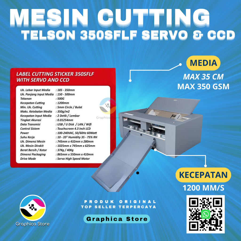 Mesin Cutting Sticker Servo TELSON Otomatis | Mesin Cutting Servo | Cutting Sticker Auto Feeder |
