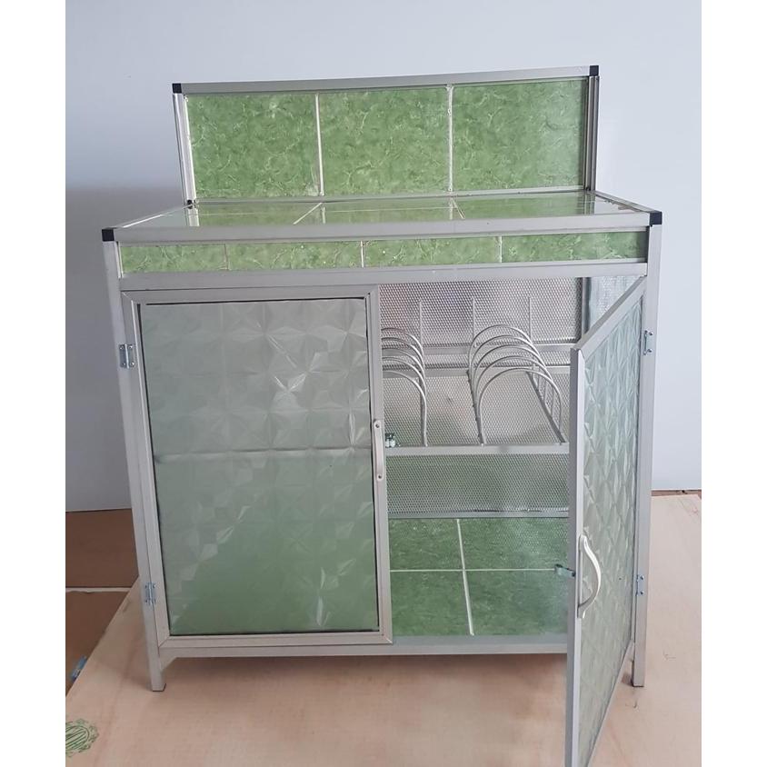 rak meja kompor / rak serbaguna / rak dispenser keramik 2 pintu - rak piring