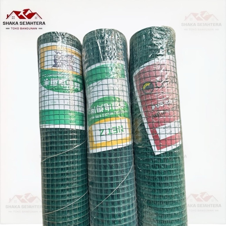NEW!!! NEW!!! KAWAT RAM LOKET PVC HIJAU ayakan kandang 1 roll 1/2 dan 3/4 inch