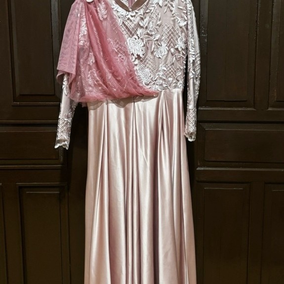 PL baju gamis brukat satin