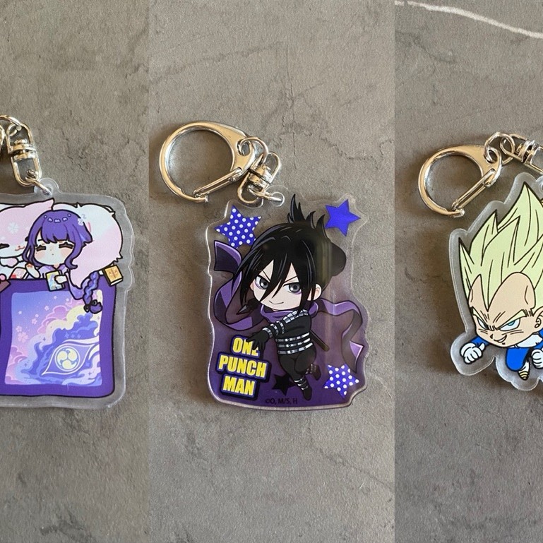 Acrylic Keychain Anime Game Genshin Impact Raiden Shogun Raiden Ei Yae Miko / One Punch Man Speed-o'
