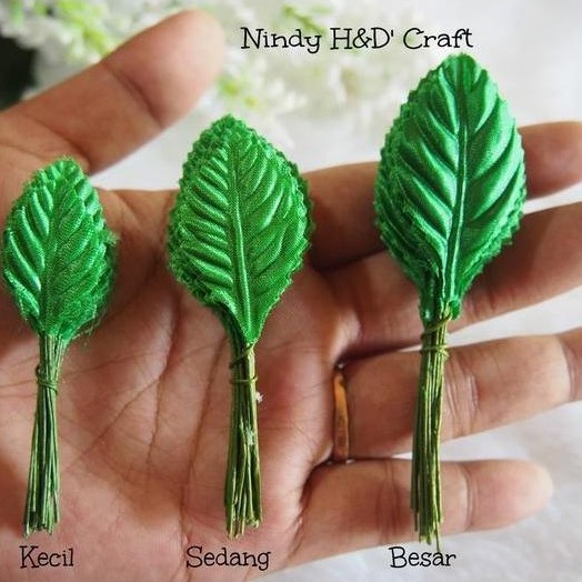 Daun Craft Artificial Kecil perikat - Daun Satin - Daun Plastik