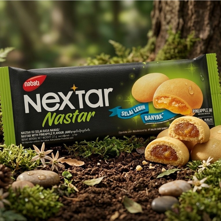 Nabati Nextar Lembut coklat 27 gram Biskuit kue 2000an Nastar Cookies Krimero star Brownies Strawber
