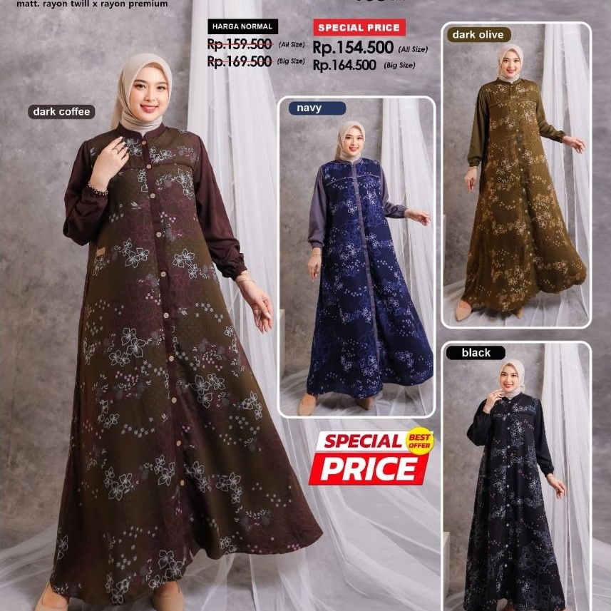 TERBARU - ALORA DRESS by MORA FASHION || Gamis Premium Adem dan Mewah