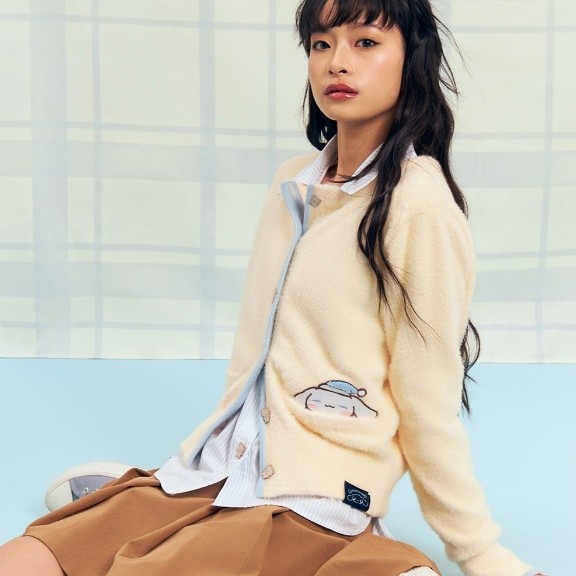 Bebeplum for Sanrio Cinnamoroll - Sleeping Cinnamoroll Knit Cardigan