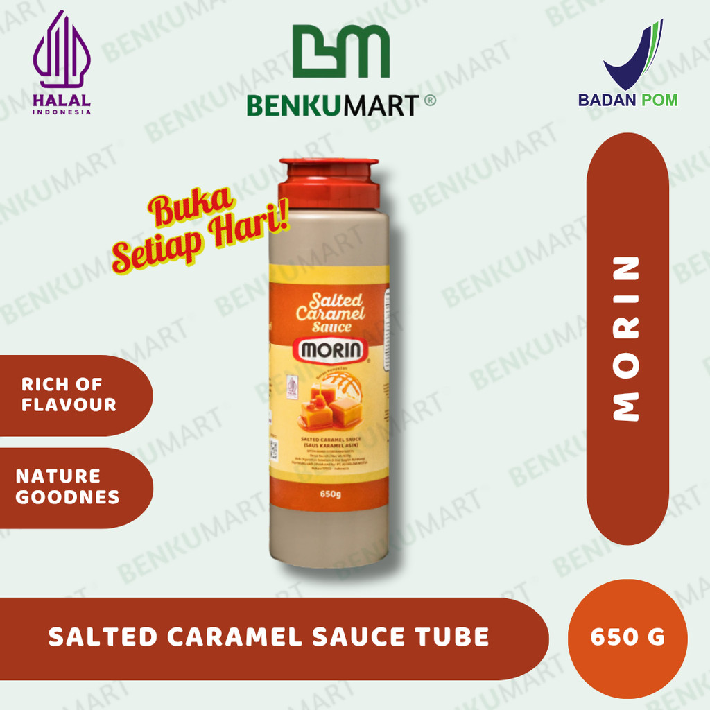 Morin Salted Caramel Sauce Tube (650 gr) | Saus Salted Karamel 650 gram - SALTED CARAMEL