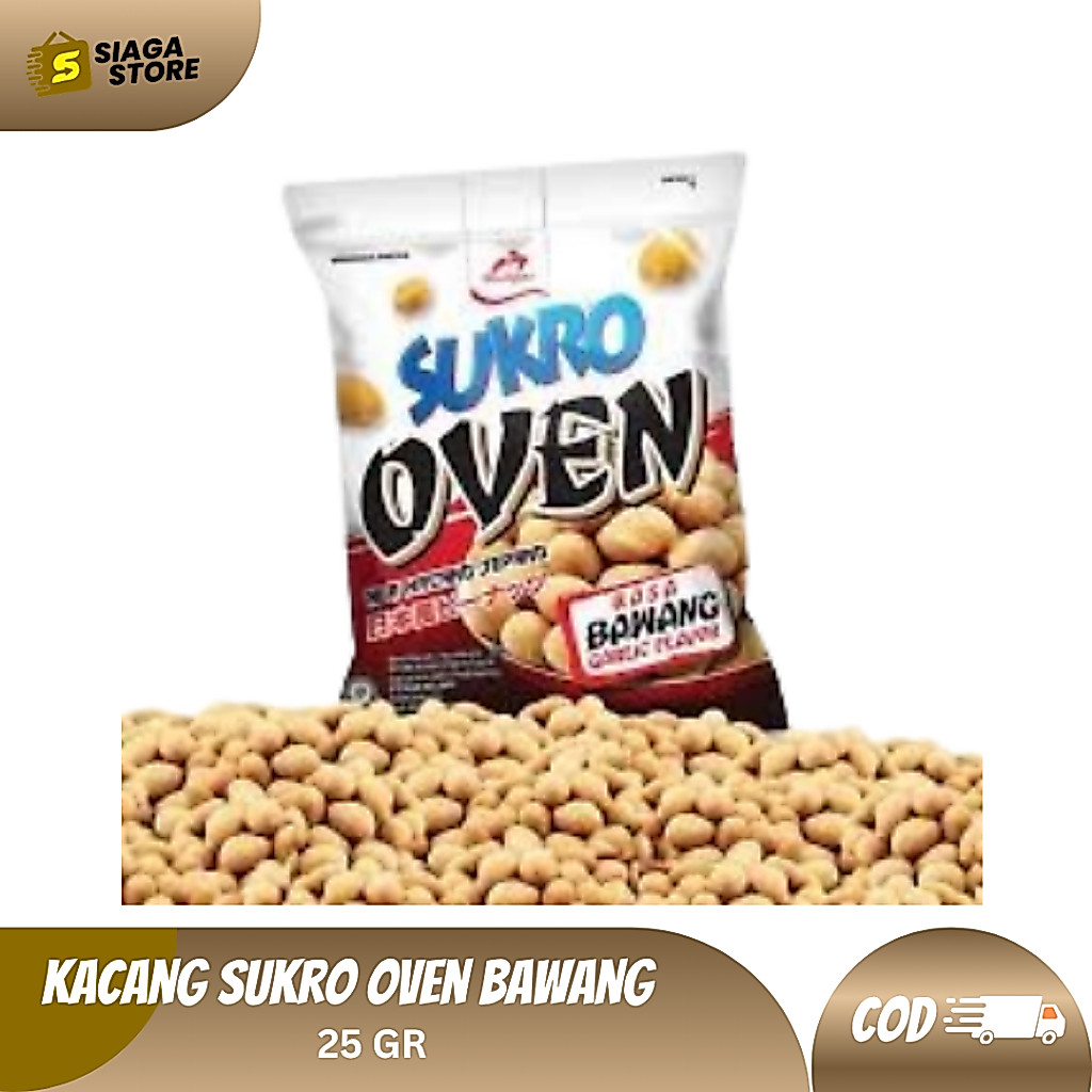Kacang Sukro Oven Bawang 25 GR Kacang Tanah Bersalut OVEN Cap Dua Kelinci